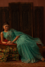 Half Silk Embroidered Floral Sari